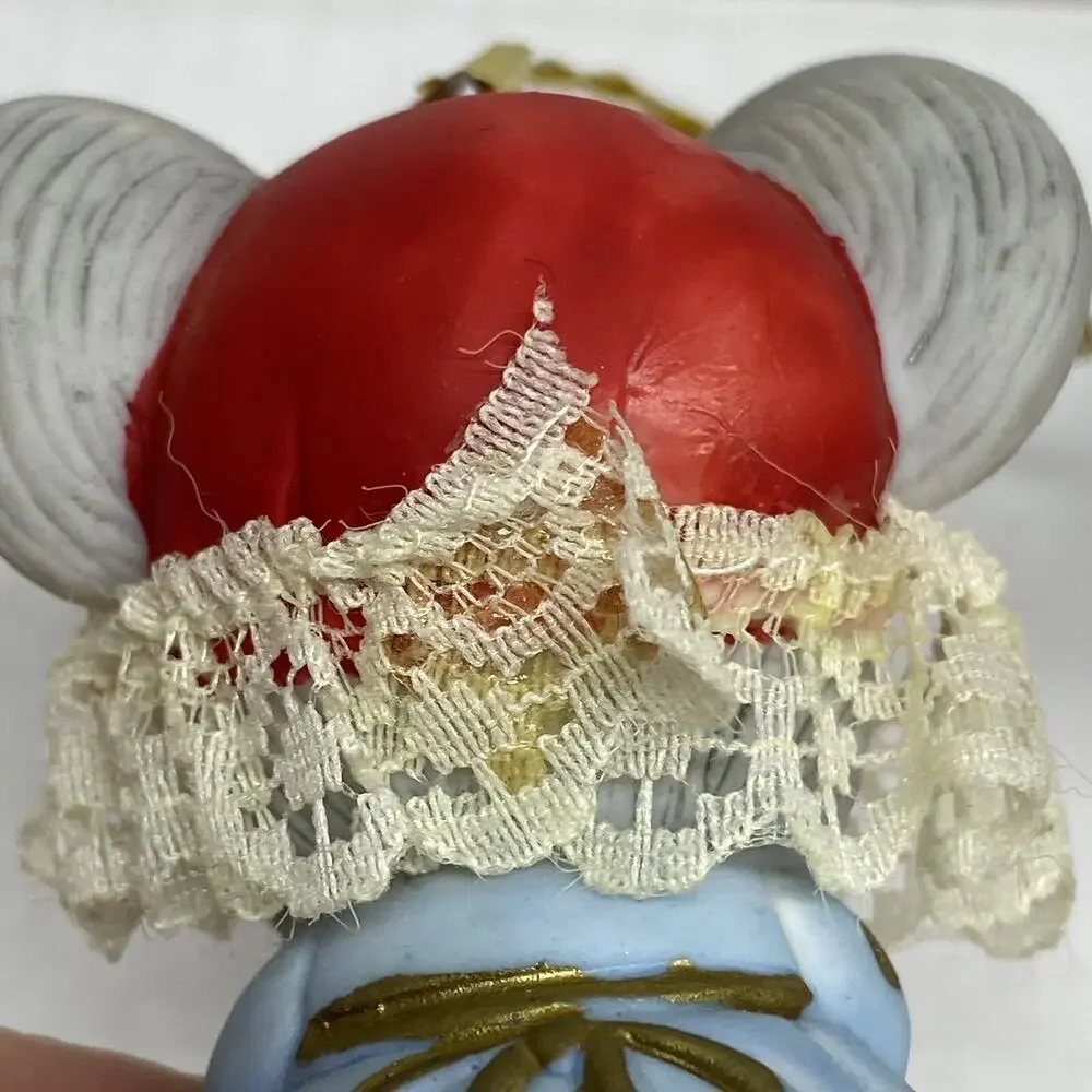 2 Lil Chimers Mice Mouse Bells Ornaments Vintage Shelf Sitters Christmas Decor